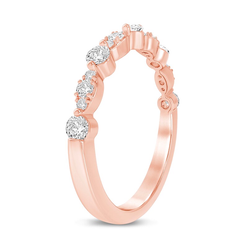 Main Image 2 of 1/3 CT. T.W. Diamond Marquise and Round Alternating Anniversary Band in 10K Rose Gold
