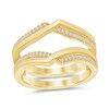 Thumbnail Image 1 of 1/8 CT. T.W. Diamond Double Row Cross-Over Solitaire Enhancer in 14K Gold