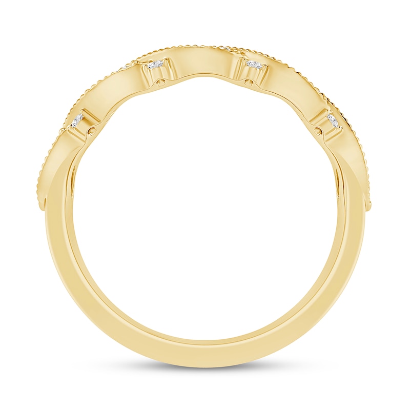 Main Image 3 of 1/4 CT. T.W. Diamond Vintage-Style Anniversary Band in 10K Gold