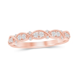 1/4 CT. T.W. Diamond Vintage-Style Anniversary Band in 10K Rose Gold