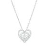 Thumbnail Image 1 of 1/10 CT. T.W. Diamond Double Heart Pendant in Sterling Silver