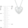 Thumbnail Image 2 of 1/10 CT. T.W. Diamond Double Heart Pendant in Sterling Silver