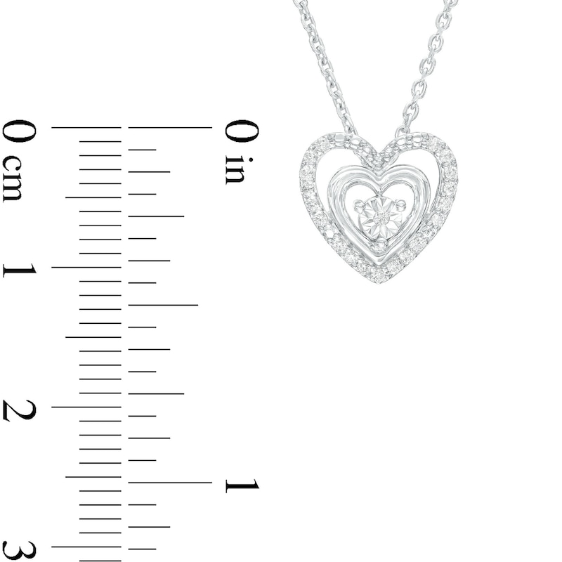 1/10 CT. T.W. Diamond Double Heart Pendant in Sterling Silver