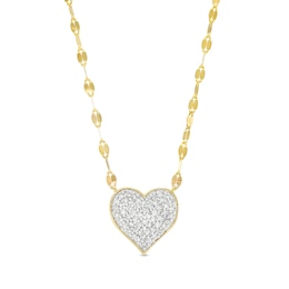 1/4 CT. T.W. Multi-Diamond Heart Necklace in 10K Gold