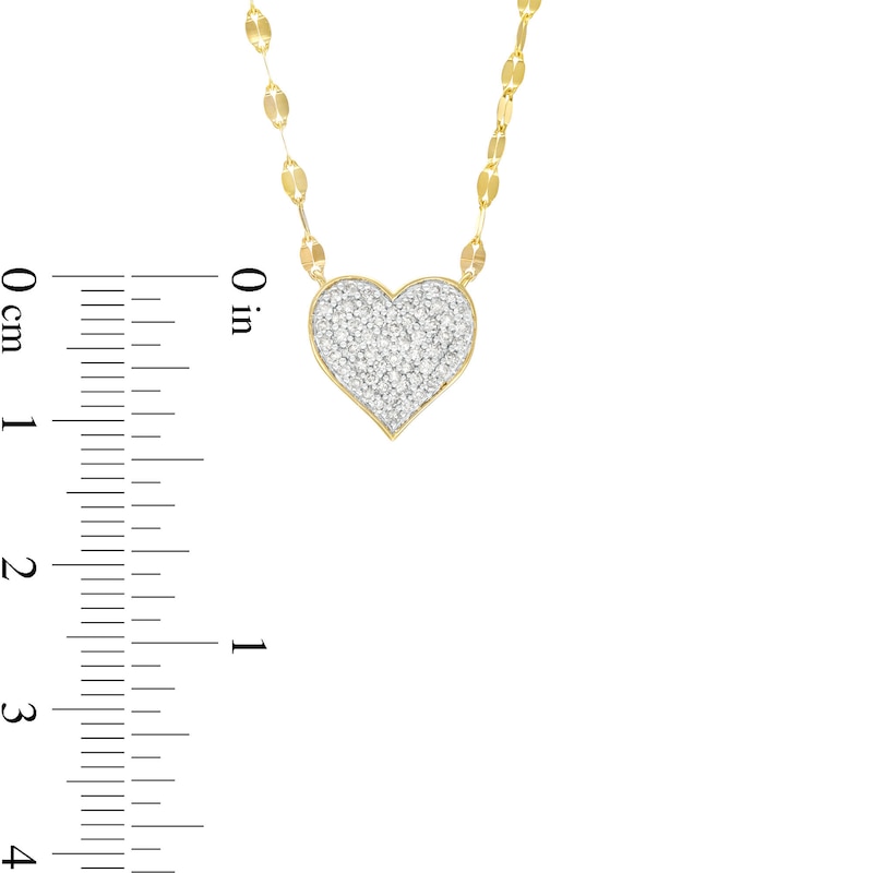 Main Image 4 of 1/4 CT. T.W. Multi-Diamond Heart Necklace in 10K Gold