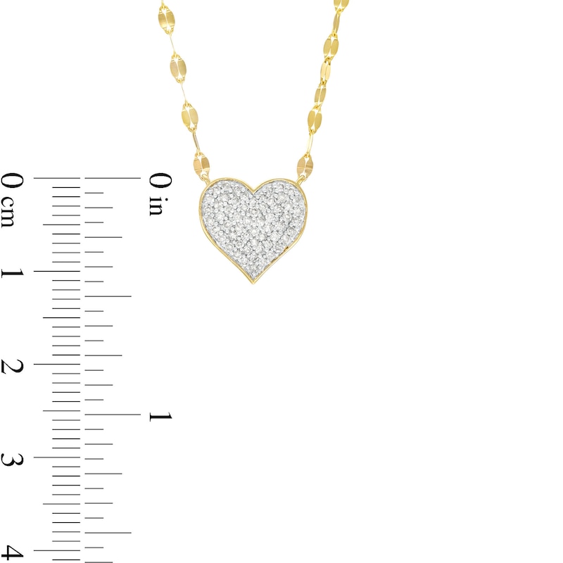 1/4 CT. T.W. Multi-Diamond Heart Necklace in 10K Gold