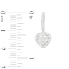 Thumbnail Image 3 of 1/2 CT. T.W. Heart-Shaped Multi-Diamond Frame Drop Earrings in 10K White Gold