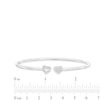 Thumbnail Image 2 of 1/6 CT. T.W. Diamond Mismatch Double Heart Open Bangle in Sterling Silver