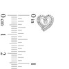 Thumbnail Image 3 of Diamond Accent Solitaire Beaded Frame Ribbon Heart Stud Earrings in Sterling Silver