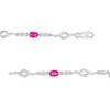 Thumbnail Image 2 of Oval Lab-Created Ruby and Diamond Accent Bypass Flame Bracelet in Sterling Silver - 7.25"