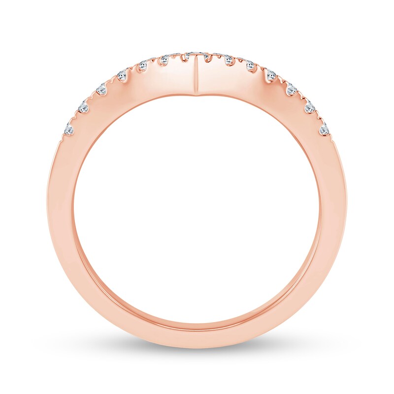 Main Image 3 of 1/4 CT. T.W. Diamond Chevron Anniversary Band in 10K Rose Gold