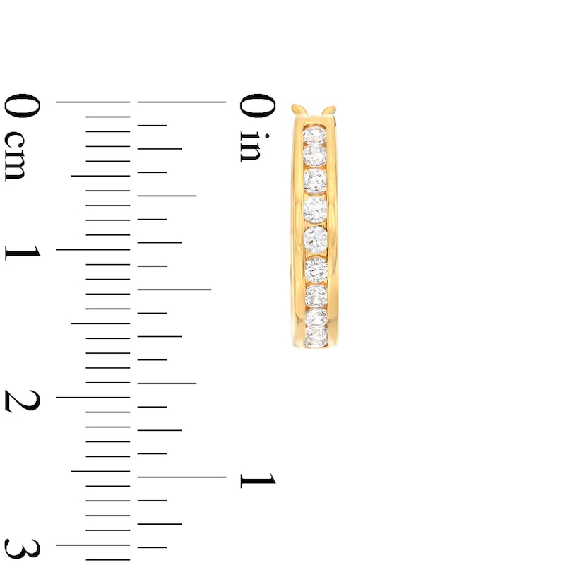 Main Image 3 of 1/2 CT. T.W. Certified Lab-Grown Diamond Ten Stone Hoop Earrings in 14K Gold (F/SI2)