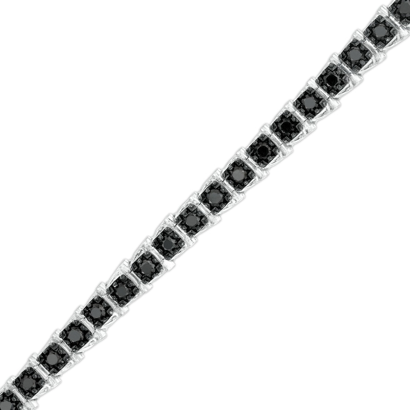 Main Image 1 of 3 CT. T.W. Black Diamond Tennis Bracelet in Sterling Silver - 7.5"