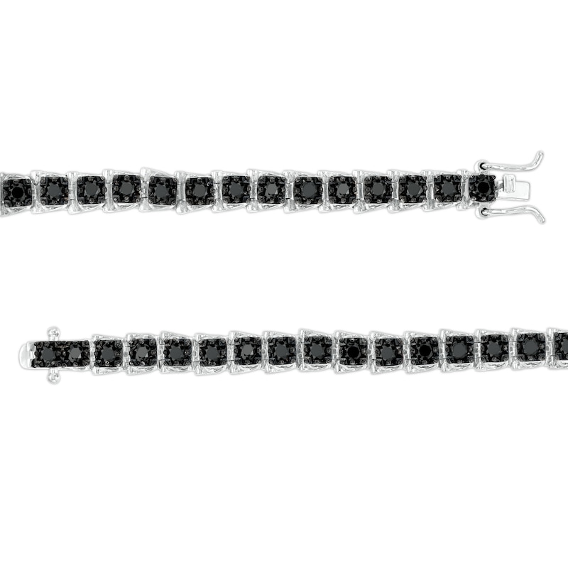 Main Image 3 of 3 CT. T.W. Black Diamond Tennis Bracelet in Sterling Silver - 7.5"