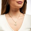Thumbnail Image 2 of Amethyst Libra Zodiac Symbol Textured Frame Medallion Pendant in Sterling Silver with 14K Gold Plate