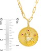 Thumbnail Image 3 of Ruby Aries Zodiac Symbol Textured Frame Medallion Pendant in Sterling Silver with 14K Gold Plate