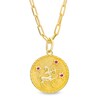 Thumbnail Image 1 of Ruby Sagittarius Zodiac Symbol Textured Frame Medallion Pendant in Sterling Silver with 14K Gold Plate