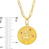 Thumbnail Image 3 of Ruby Sagittarius Zodiac Symbol Textured Frame Medallion Pendant in Sterling Silver with 14K Gold Plate