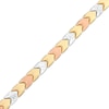 Thumbnail Image 1 of 5.23mm Alternating Chevron Stampato Bracelet in Hollow 10K Tri-Tone Gold – 7.25&quot;