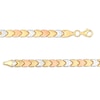 Thumbnail Image 3 of 5.23mm Alternating Chevron Stampato Bracelet in Hollow 10K Tri-Tone Gold – 7.25&quot;