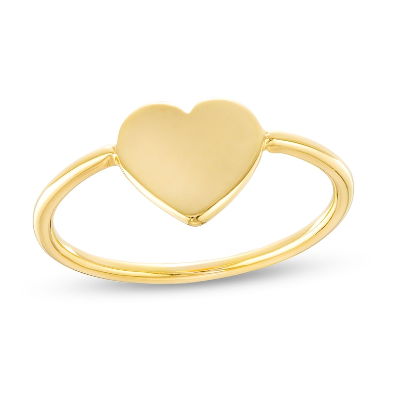 Main Image 1 of Flat Heart Ring in 10K Gold