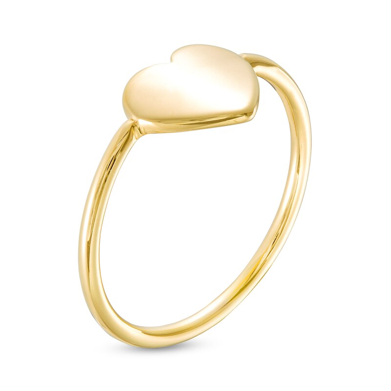 Main Image 3 of Flat Heart Ring in 10K Gold