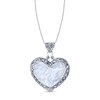 Thumbnail Image 1 of 30.0mm Heart-Shaped Mother-of-Pearl Filigree Frame Pendant in Sterling Silver