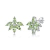 Thumbnail Image 1 of Marquise Peridot Flower Stud Earrings in Sterling Silver