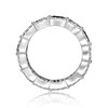 Thumbnail Image 3 of Oval Onyx and White Lab-Created Sapphire Scallop Edge Ring in Sterling Silver