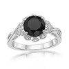 Thumbnail Image 1 of 8.0mm Onyx and White Topaz Marquise Frame Twist Shank Ring in Sterling Silver