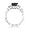 Thumbnail Image 3 of 8.0mm Onyx and White Topaz Marquise Frame Twist Shank Ring in Sterling Silver