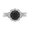 Thumbnail Image 4 of 8.0mm Onyx and White Topaz Marquise Frame Twist Shank Ring in Sterling Silver