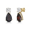Thumbnail Image 1 of Pear-Shaped Garnet and White Topaz Drop Earrings in Sterling Silver with 18K Gold Plate