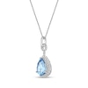 Thumbnail Image 2 of Pear-Shaped Swiss Blue and White Topaz Frame Pendant in Sterling Silver