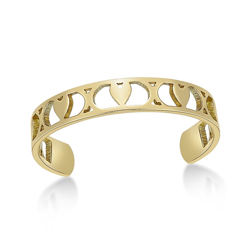 Main Image 1 of 3.0mm Heart and "X" Alternating Adjustable Toe Ring in 10K Gold