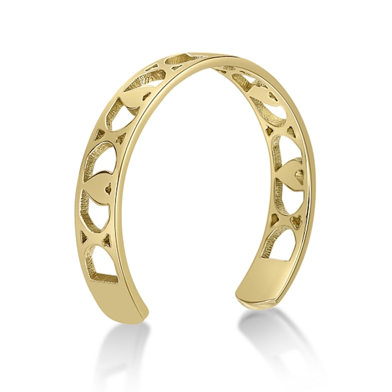 Main Image 2 of 3.0mm Heart and "X" Alternating Adjustable Toe Ring in 10K Gold