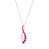 Thumbnail Image 1 of Lab-Created Ruby and White Lab-Created Sapphire Graduated Twist Pendant in Sterling Silver