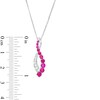 Thumbnail Image 2 of Lab-Created Ruby and White Lab-Created Sapphire Graduated Twist Pendant in Sterling Silver