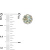 Thumbnail Image 2 of 7.0mm Green Quartz and White Lab-Created Sapphire Floral Frame Stud Earrings in Sterling Silver with 14K Gold Plate