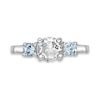 Thumbnail Image 4 of 6.0mm White and Sky Blue Topaz Three Stone Ring in Sterling Silver