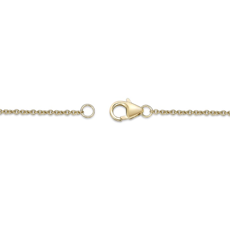 Main Image 3 of White Topaz Frame Heart Lock Necklace in Sterling Silver with 18K Gold Plate