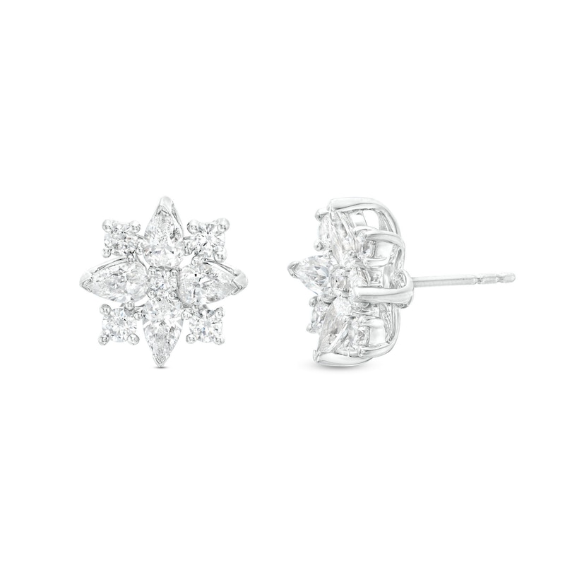 Main Image 1 of 2 CT. T.W. Certified Lab-Grown Diamond Snowflake Stud Earrings in 14K White Gold (F/SI2)