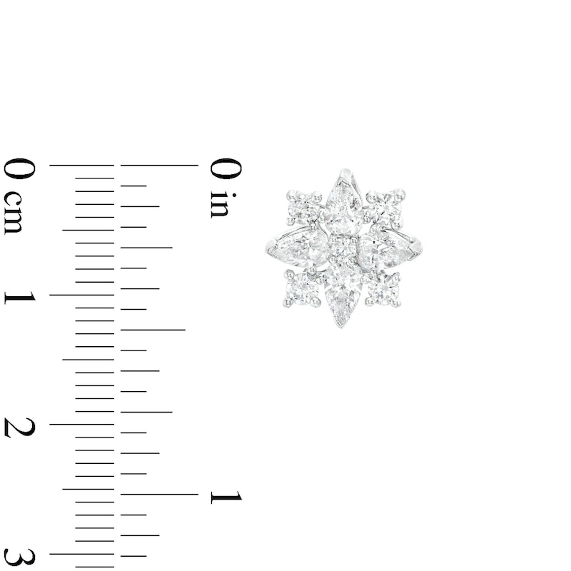 Main Image 3 of 2 CT. T.W. Certified Lab-Grown Diamond Snowflake Stud Earrings in 14K White Gold (F/SI2)