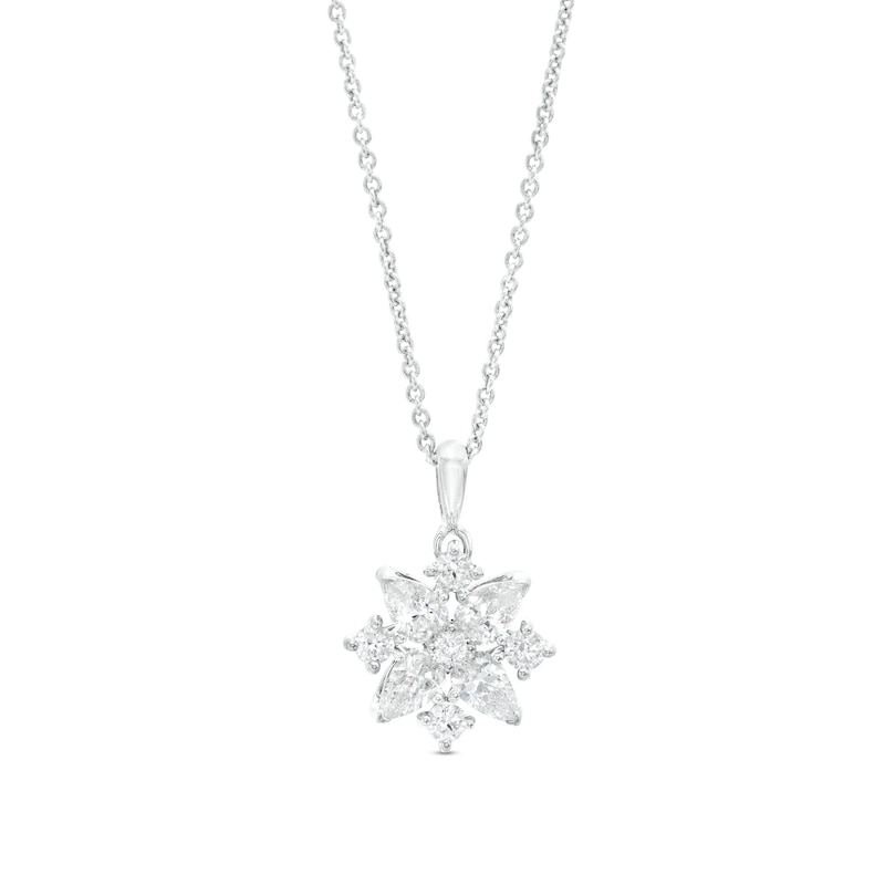 Main Image 1 of 1 CT. T.W. Certified Lab-Grown Diamond Snowflake Pendant in 14K White Gold (F/SI2)