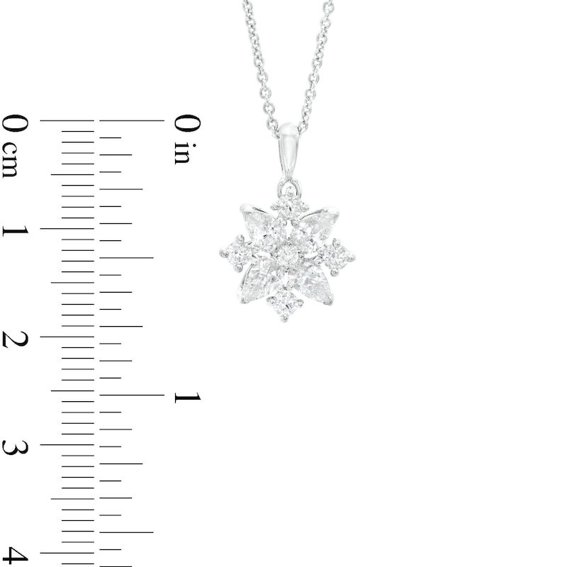 Main Image 3 of 1 CT. T.W. Certified Lab-Grown Diamond Snowflake Pendant in 14K White Gold (F/SI2)