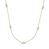 Thumbnail Image 1 of 3.5mm Sky Blue and White Topaz Alternating Station Necklace in Sterling Silver with 18K Gold Plate