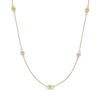 Thumbnail Image 0 of 3.5mm Peridot and White Topaz Alternating Station Necklace in Sterling Silver with 18K Gold Plate