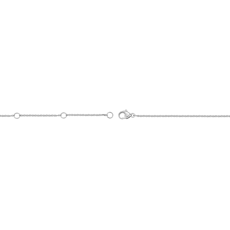 Main Image 3 of Oval Lab-Created Ruby and White Lab-Created Sapphire Alternating Station Necklace in Sterling Silver
