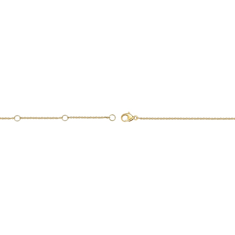 Main Image 3 of Oval Garnet and White Topaz Alternating Station Necklace in Sterling Silver with 18K Gold Plate