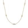 Thumbnail Image 1 of Oval and Round White Topaz Alternating Station Necklace in Sterling Silver with 18K Gold Plate